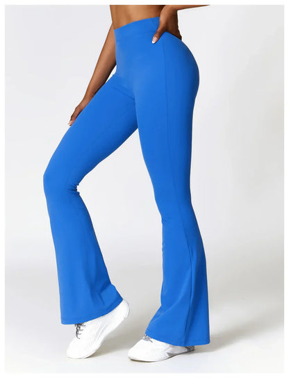 V-shaped Hip Yoga Pants Flare Leggings Women High Waist Wide Leg Pants Women Gym Fitness Sports Flared Pant Dance Trousers