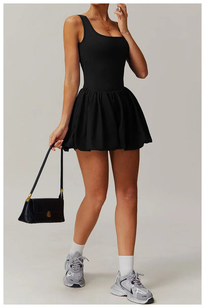 Rompers Women Yoga Jumpsuit Set Sexy Anti Glare One-Piece Jumpsuit Dance Ballet Sports Dress Gym Push up Running Tennis Sports