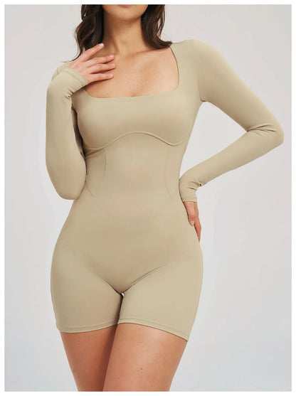 Women Bodysuits Gym Rompers Push Up Workout Clothes Backless Scrunch Fitness Sports Yoga Bodysuit Short Sleeves Fitness Jumpsuit