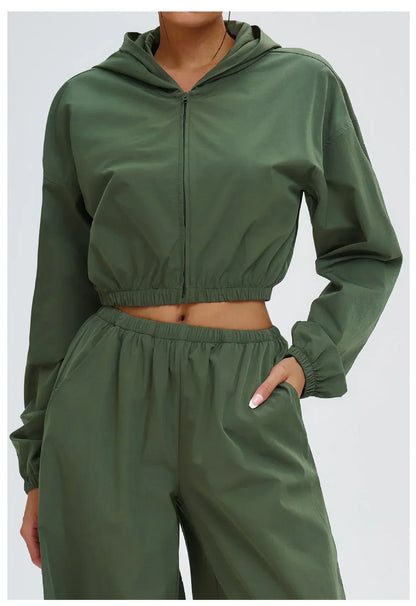 New Yoga Long Sleeve Outdoor Sunscreen Coat Women's Zipper Windproof Hoodie Sports Coat Cycling and Mountaineering Outerwear Top
