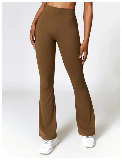 V-shaped Hip Yoga Pants Flare Leggings Women High Waist Wide Leg Pants Women Gym Fitness Sports Flared Pant Dance Trousers