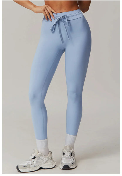 Women Gym Leggings Workout Yoga Sports Pant Stretchy High Waist Straps Leggings Fitness Tights Sports Push Up Activewear Pants