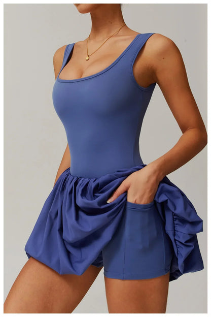 Rompers Women Yoga Jumpsuit Set Sexy Anti Glare One-Piece Jumpsuit Dance Ballet Sports Dress Gym Push up Running Tennis Sports