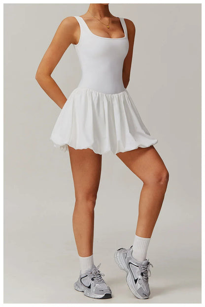 Rompers Women Yoga Jumpsuit Set Sexy Anti Glare One-Piece Jumpsuit Dance Ballet Sports Dress Gym Push up Running Tennis Sports
