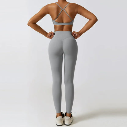 Women's Sportswear Yoga Set Workout Clothes Athletic Wear Sports Gym Legging 2/3PCS Fitness Bra Crop Top Long Sleeve Yoga Suit