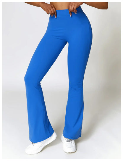 V-shaped Hip Yoga Pants Flare Leggings Women High Waist Wide Leg Pants Women Gym Fitness Sports Flared Pant Dance Trousers