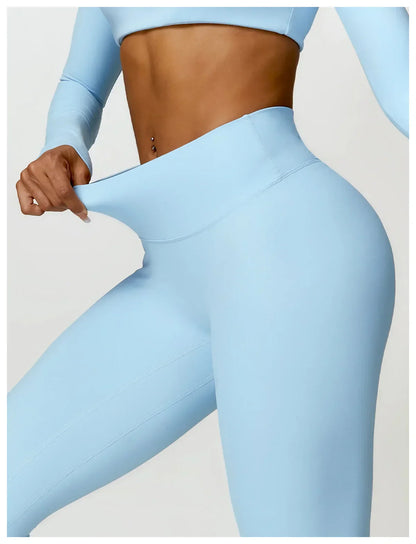 Women Tracksuit Yoga Set 2PCS Sportswear Workout Clothes Athletic Wear Gym Legging Fitness Bra Crop Top Long Sleeve Sports Suits