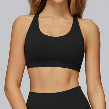 Women Tops Back Cross Strap Tank Top Push Up Underwear Running Sports Bra Breathable Soft Fitness Beauty Solid Color Yoga Bra