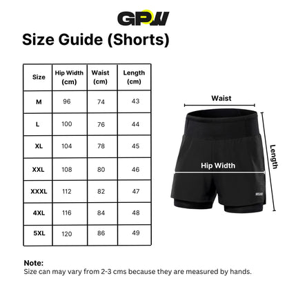 GPW Men's 2-in-1 Running Shorts for Gym & Fitness Workouts